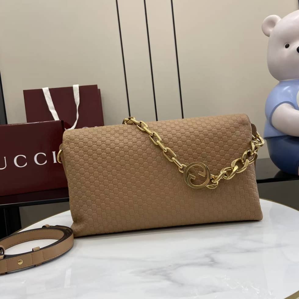 Gucci Suede Embossed Leather Beige Large Shoulder Bag_1_158480 Gucci Suede Embossed Leather Beige Large Shoulder Bag