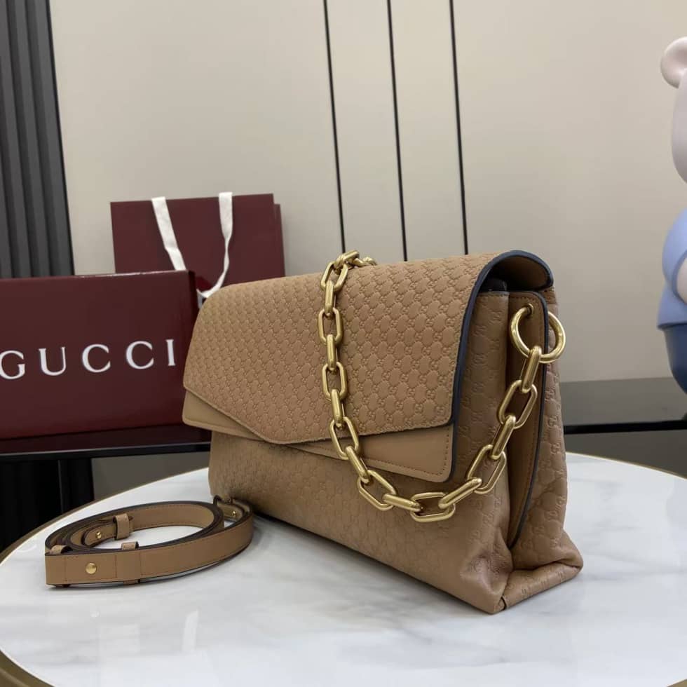 Gucci Suede Embossed Leather Beige Large Shoulder Bag_2_158480 Gucci Suede Embossed Leather Beige Large Shoulder Bag