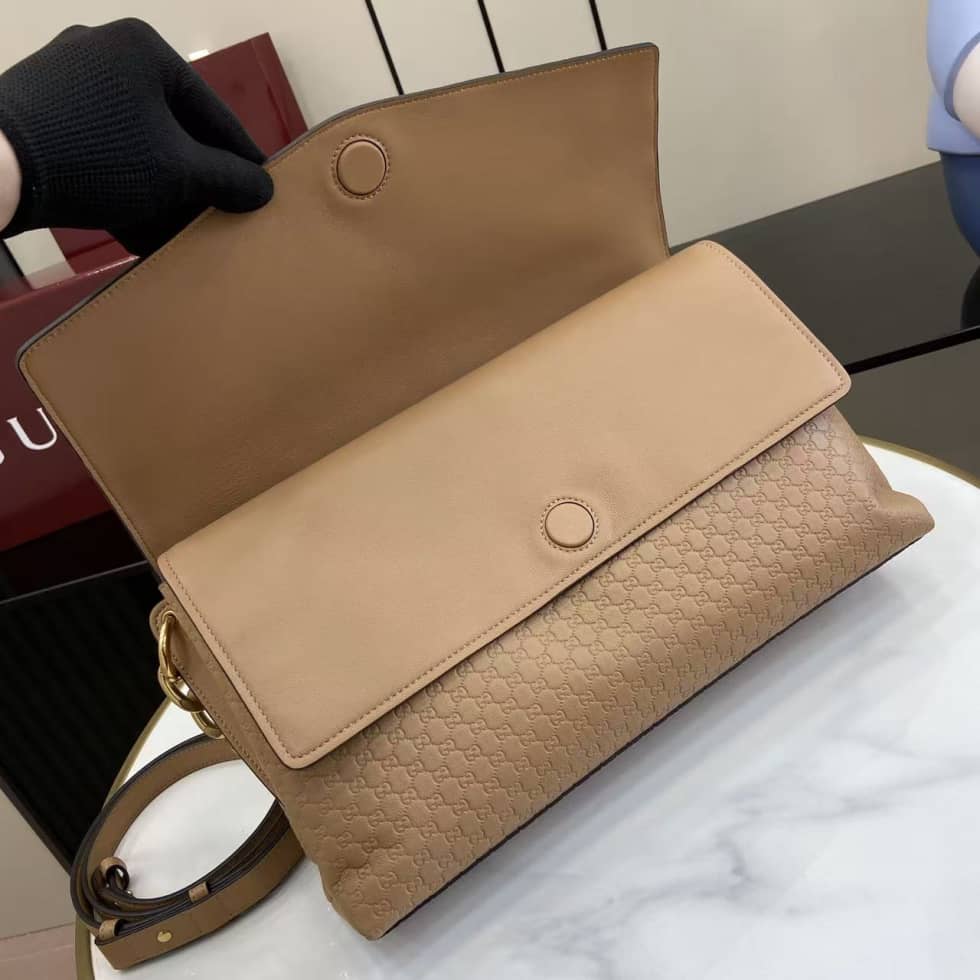 Gucci Suede Embossed Leather Beige Large Shoulder Bag_6_158480 Gucci Suede Embossed Leather Beige Large Shoulder Bag