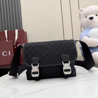 Gucci Mens Canvas Small Black Crossbody Bag