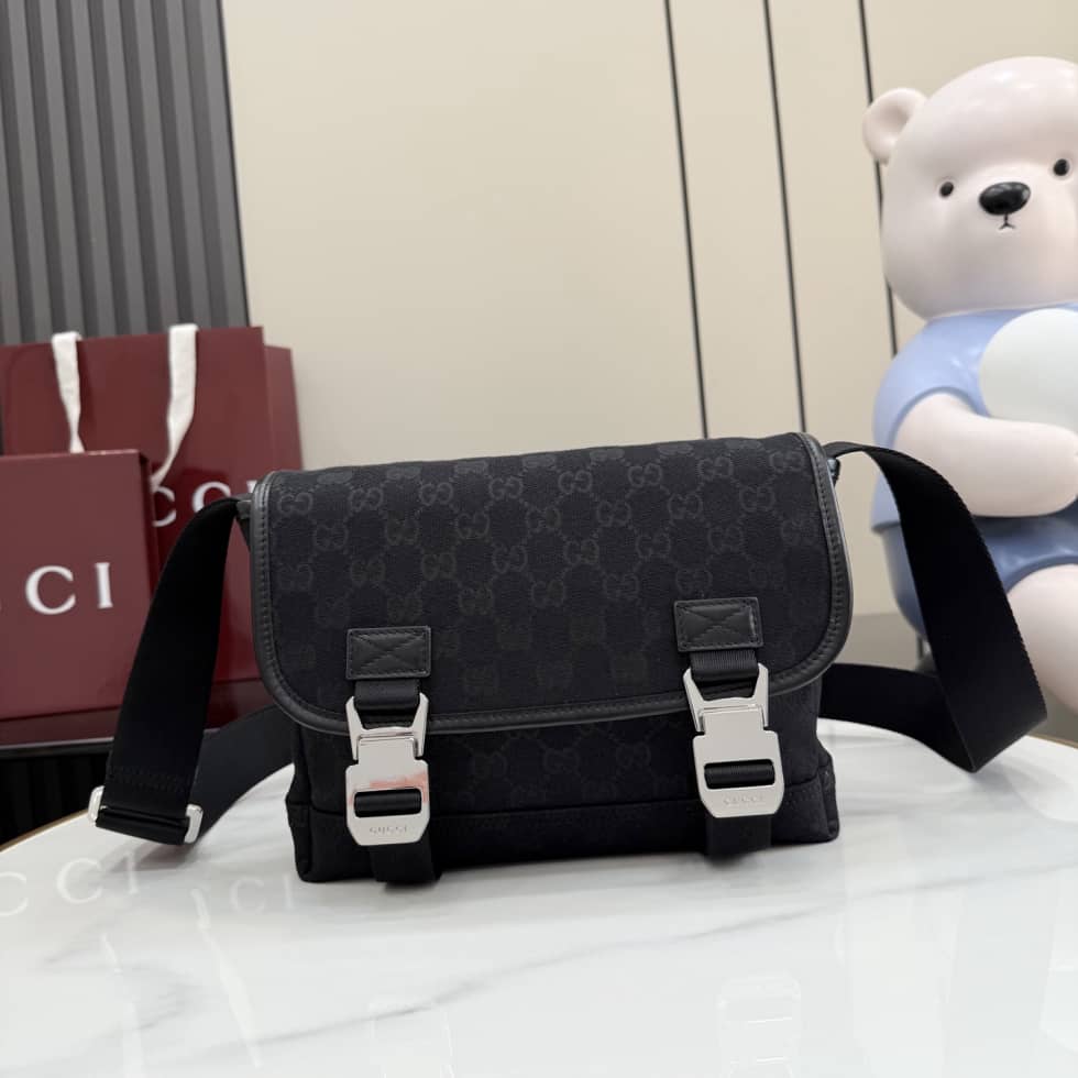 Gucci Mens Canvas Small Black Crossbody Bag_10_158510 Gucci Mens Canvas Small Black Crossbody Bag