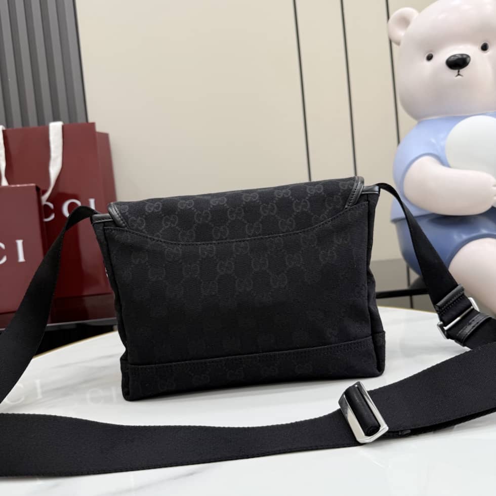 Gucci Mens Canvas Small Black Crossbody Bag_1_158510 Gucci Mens Canvas Small Black Crossbody Bag
