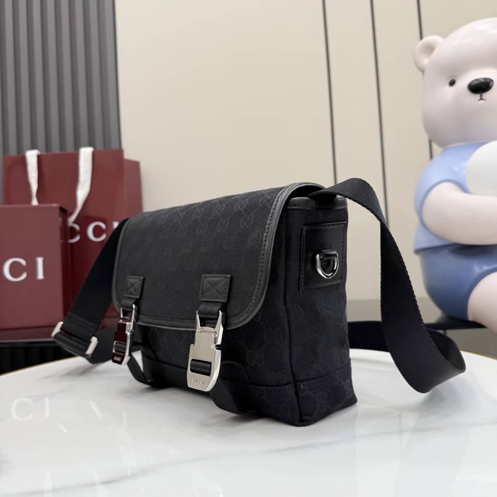Gucci Mens Canvas Small Black Crossbody Bag_2_158510 Gucci Mens Canvas Small Black Crossbody Bag