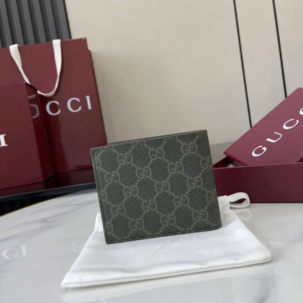 Gucci Mens Green Bi-Fold Wallet 768243_1_158539 Gucci Mens Green Bi-Fold Wallet 768243