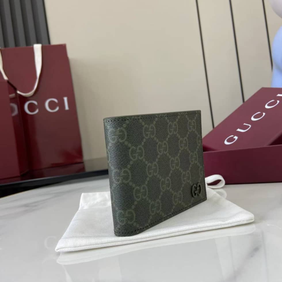 Gucci Mens Green Bi-Fold Wallet 768243_2_158539 Gucci Mens Green Bi-Fold Wallet 768243