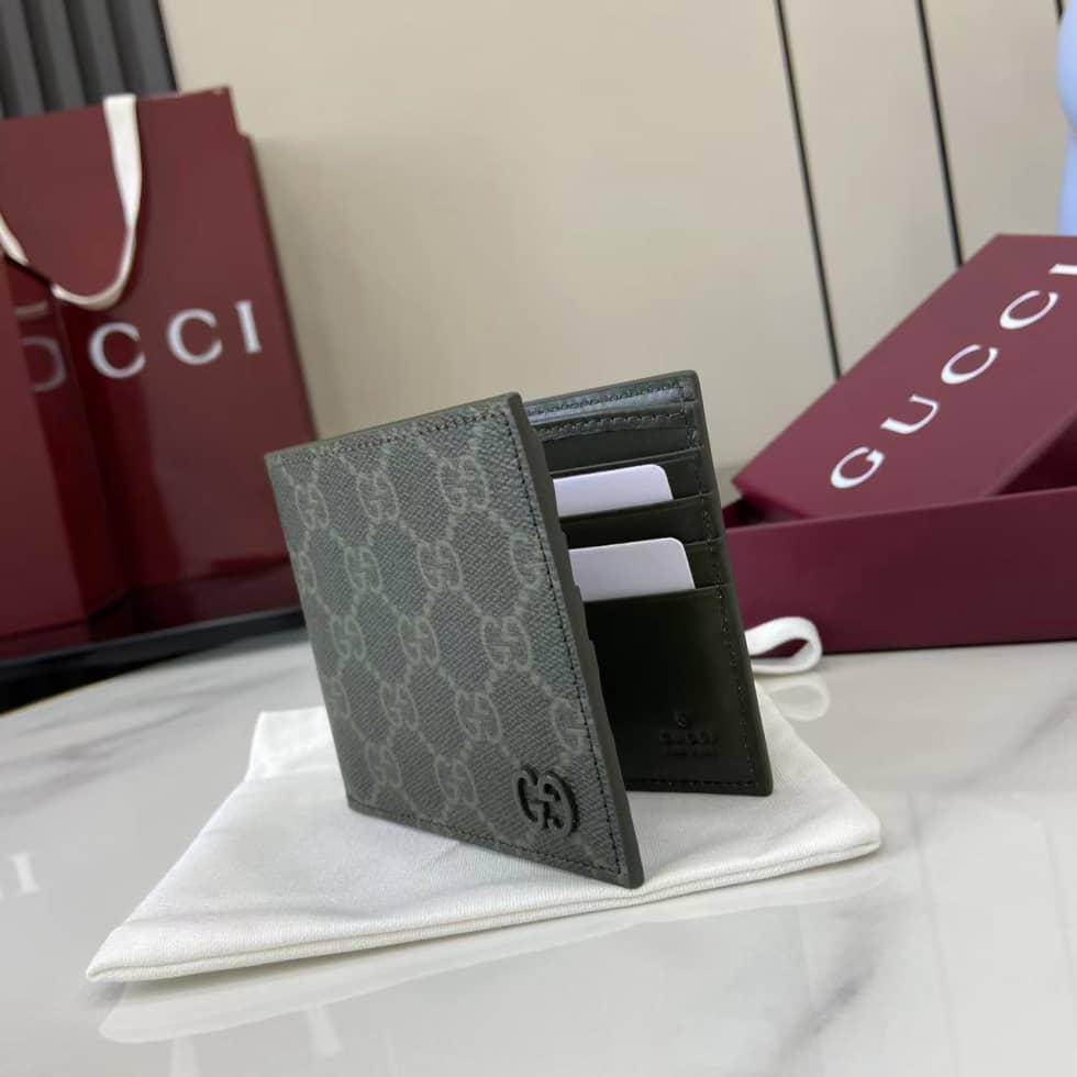 Gucci Mens Green Bi-Fold Wallet 768243_4_158539 Gucci Mens Green Bi-Fold Wallet 768243
