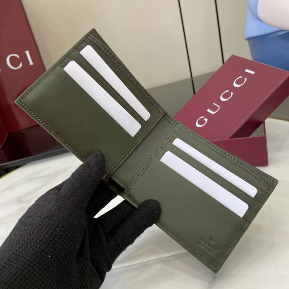 Gucci Mens Green Bi-Fold Wallet 768243_7_158539 Gucci Mens Green Bi-Fold Wallet 768243