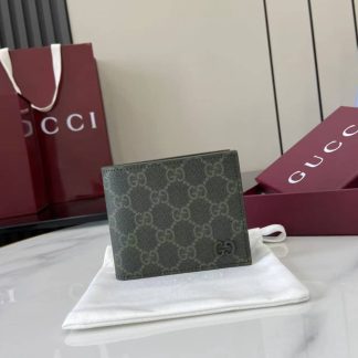 Gucci Mens GG Canvas Green Coin Wallet 768244