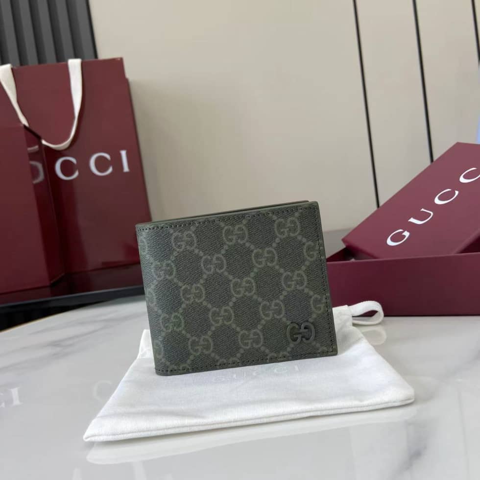 Gucci Mens GG Canvas Green Coin Wallet 768244_10_158559 Gucci Mens GG Canvas Green Coin Wallet 768244