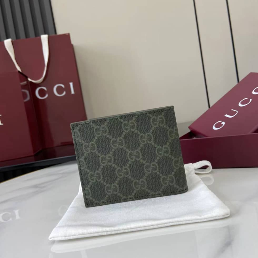 Gucci Mens GG Canvas Green Coin Wallet 768244_2_158559 Gucci Mens GG Canvas Green Coin Wallet 768244