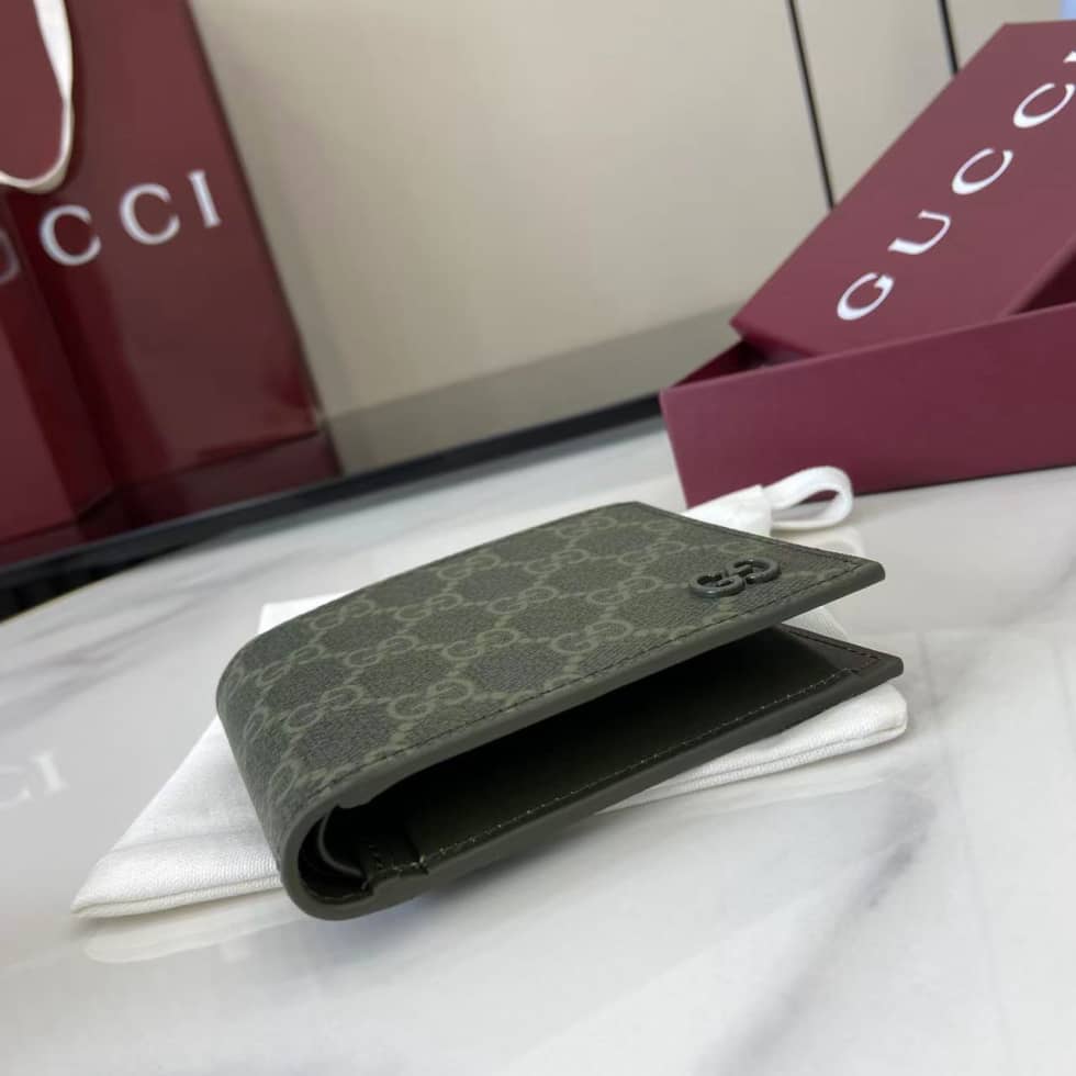 Gucci Mens GG Canvas Green Coin Wallet 768244_3_158559 Gucci Mens GG Canvas Green Coin Wallet 768244