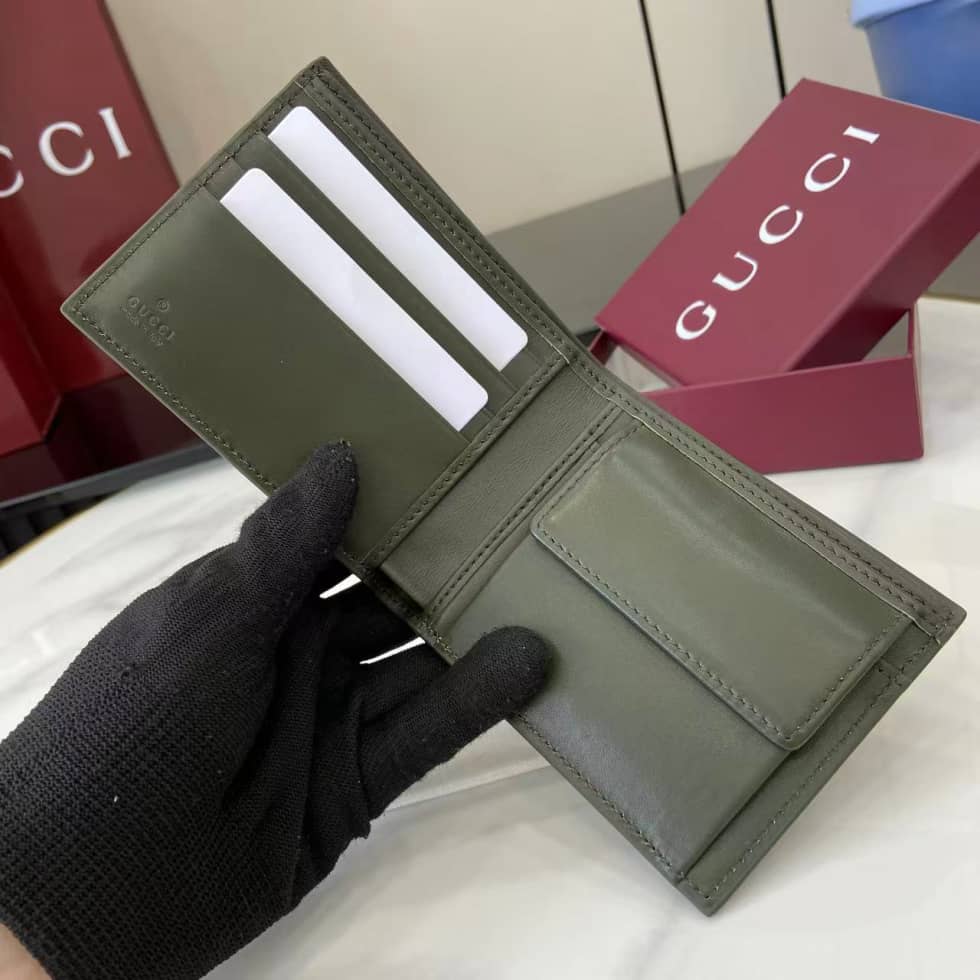 Gucci Mens GG Canvas Green Coin Wallet 768244_6_158559 Gucci Mens GG Canvas Green Coin Wallet 768244