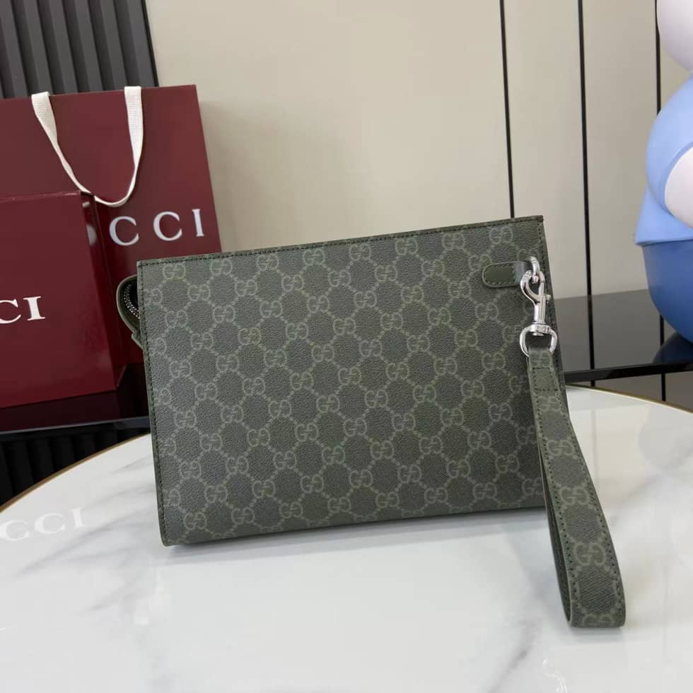 Gucci Medium Green Pouch 768255_1_158569 Gucci Medium Green Pouch 768255