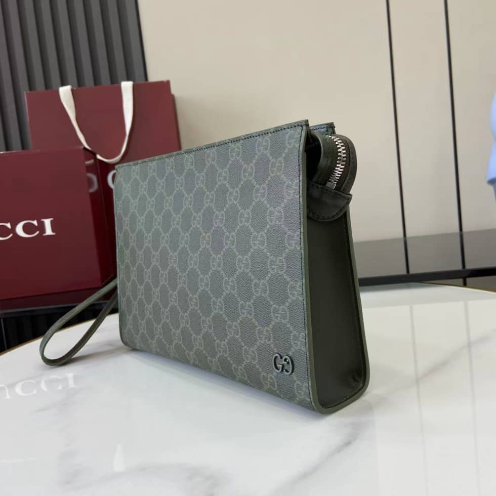 Gucci Medium Green Pouch 768255_2_158569 Gucci Medium Green Pouch 768255
