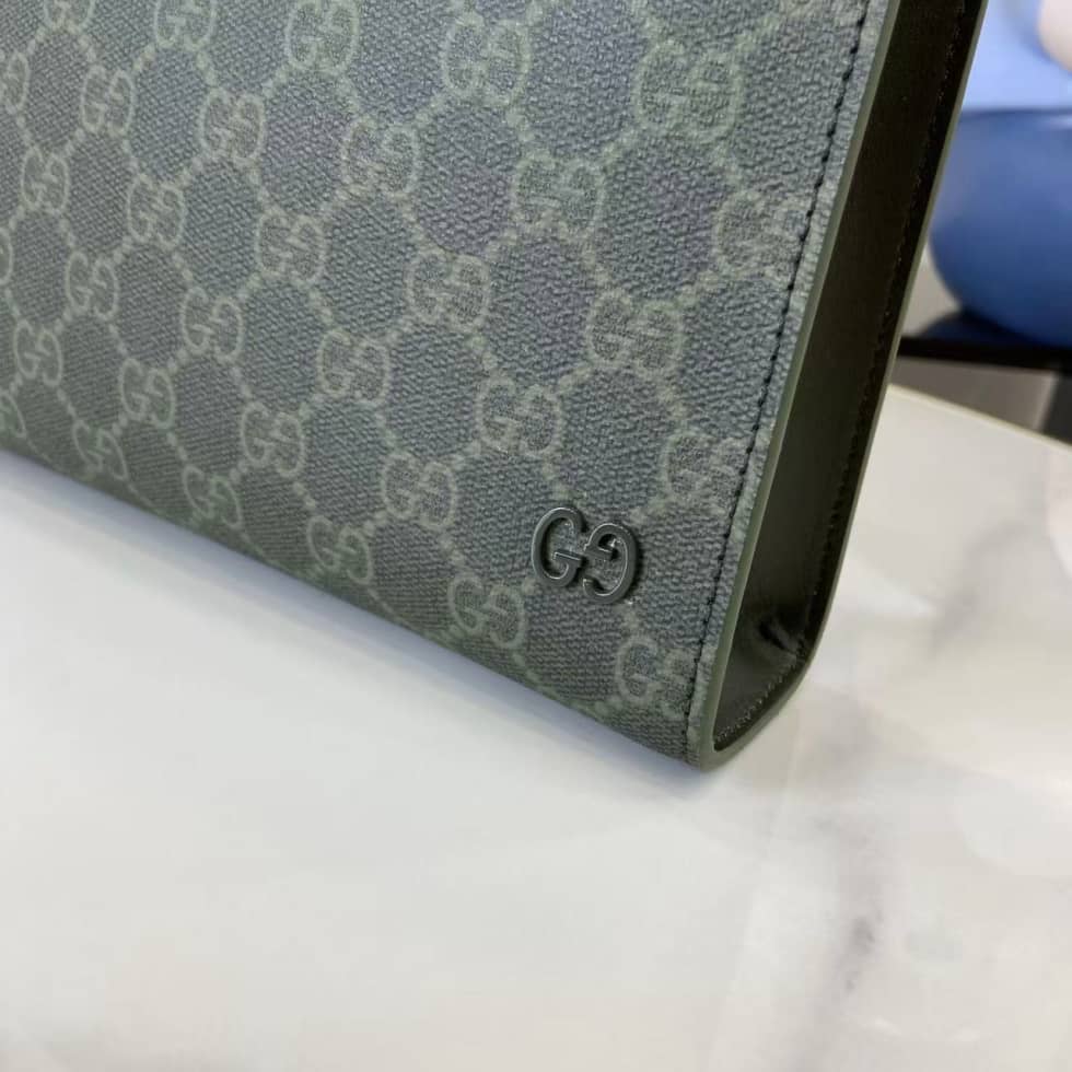 Gucci Medium Green Pouch 768255_4_158569 Gucci Medium Green Pouch 768255