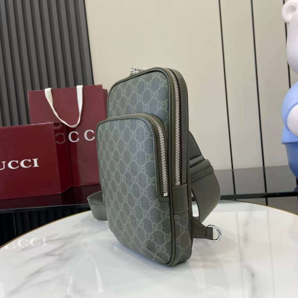 Gucci Mens Small Green Sling Bag 822073_1_158589 Gucci Mens Small Green Sling Bag 822073