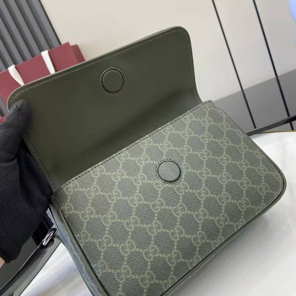 Gucci Mens Small Green Crossbody Bag 795479_6_158599 Gucci Mens Small Green Crossbody Bag 795479
