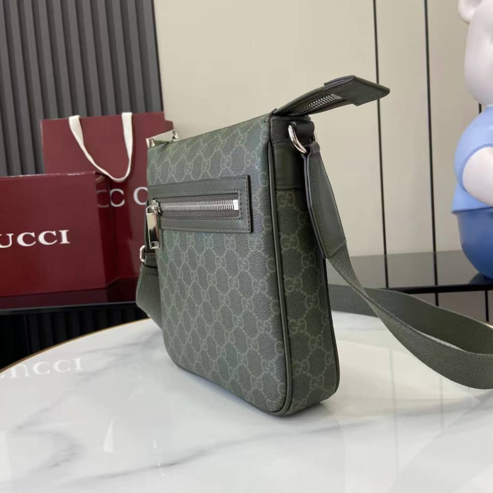 Gucci Mens Small Green Messenger Bag 792082_1_158619 Gucci Mens Small Green Messenger Bag 792082