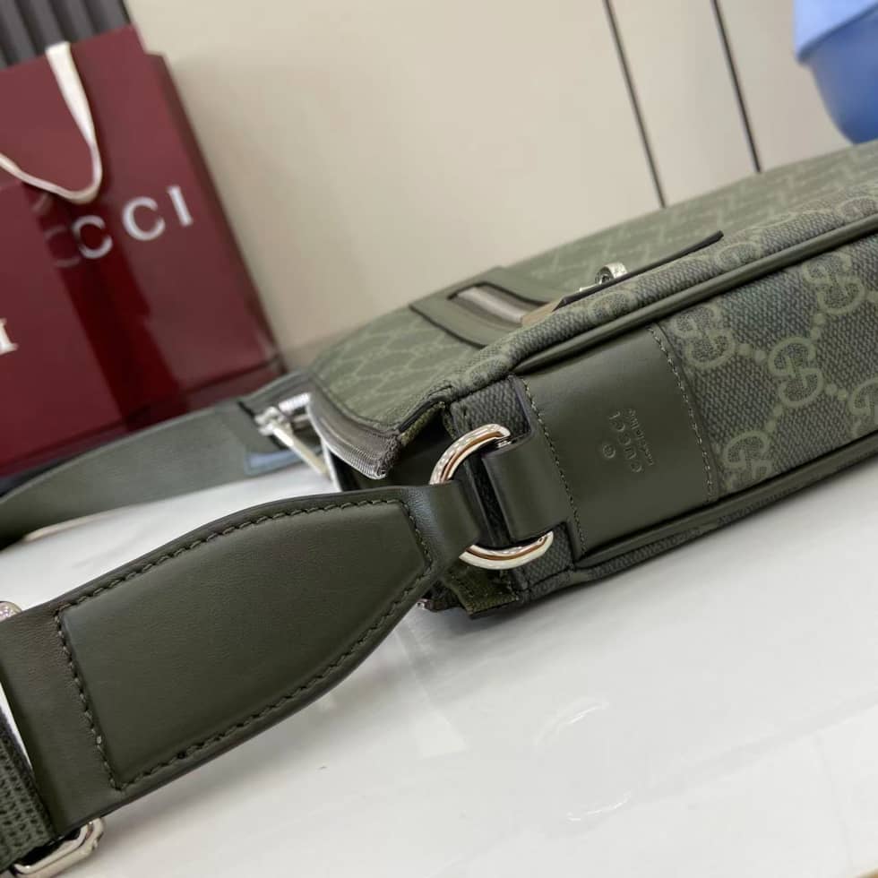 Gucci Mens Small Green Messenger Bag 792082_3_158619 Gucci Mens Small Green Messenger Bag 792082