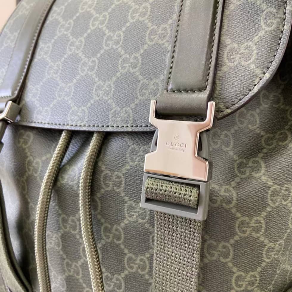 Gucci Mens GG Large Green Backpack 792080_5_158639 Gucci Mens GG Large Green Backpack 792080