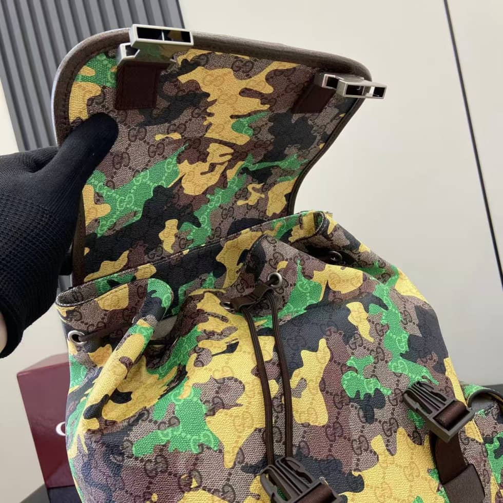 Gucci Mens Large Brown Camo Backpack 839110_6_158669 Gucci Mens Large Brown Camo Backpack 839110