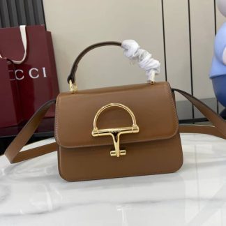 Gucci Siena Small Brown Leather Top Handle Bag