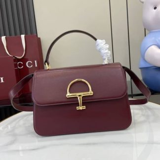 Gucci Siena Leather Medium Red Top Handle Bag