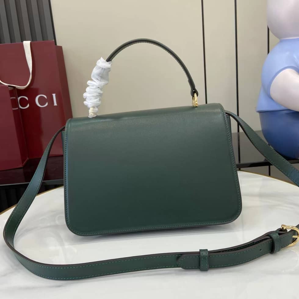 Gucci Siena Leather Medium Green Top Handle Bag_1_158789 Gucci Siena Leather Medium Green Top Handle Bag