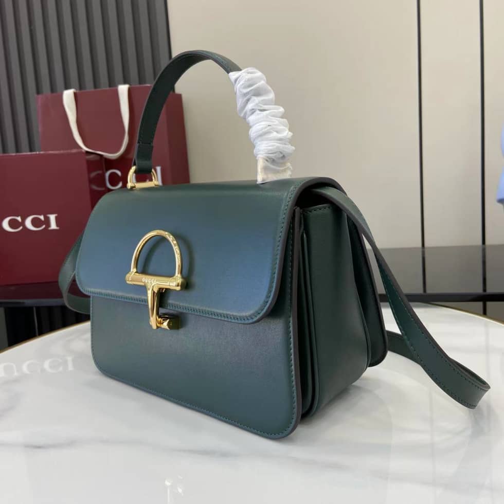 Gucci Siena Leather Medium Green Top Handle Bag_2_158789 Gucci Siena Leather Medium Green Top Handle Bag