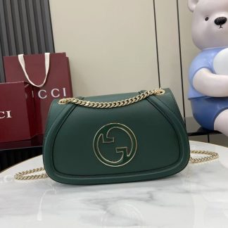 Gucci Blondie Medium Chain Green Shoulder Bag