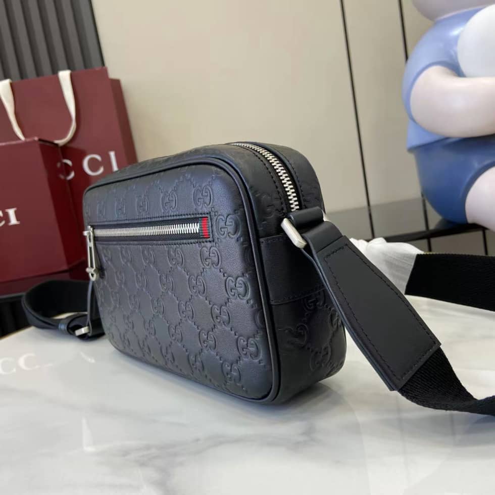 Gucci GG Emblem Small Black Crossbody Bag 850242_2_158949 Gucci GG Emblem Small Black Crossbody Bag 850242