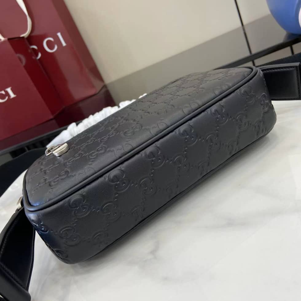 Gucci GG Emblem Small Black Crossbody Bag 850242_3_158949 Gucci GG Emblem Small Black Crossbody Bag 850242