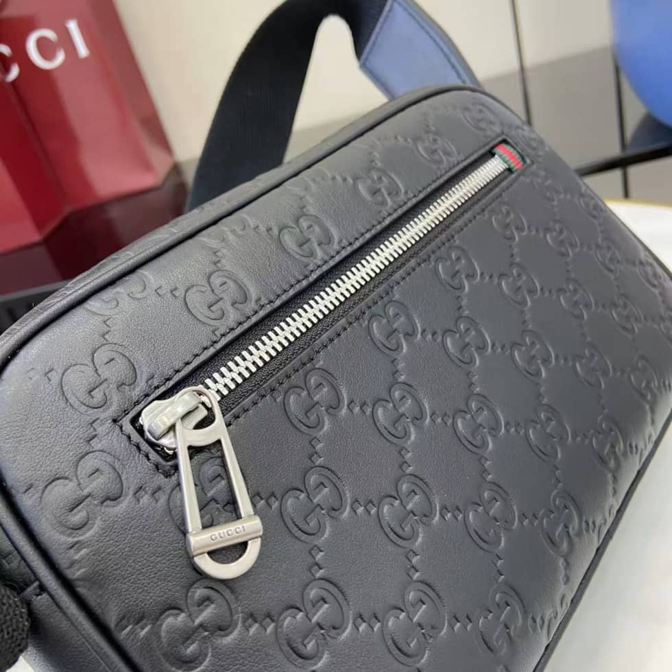 Gucci GG Emblem Small Black Crossbody Bag 850242_4_158949 Gucci GG Emblem Small Black Crossbody Bag 850242