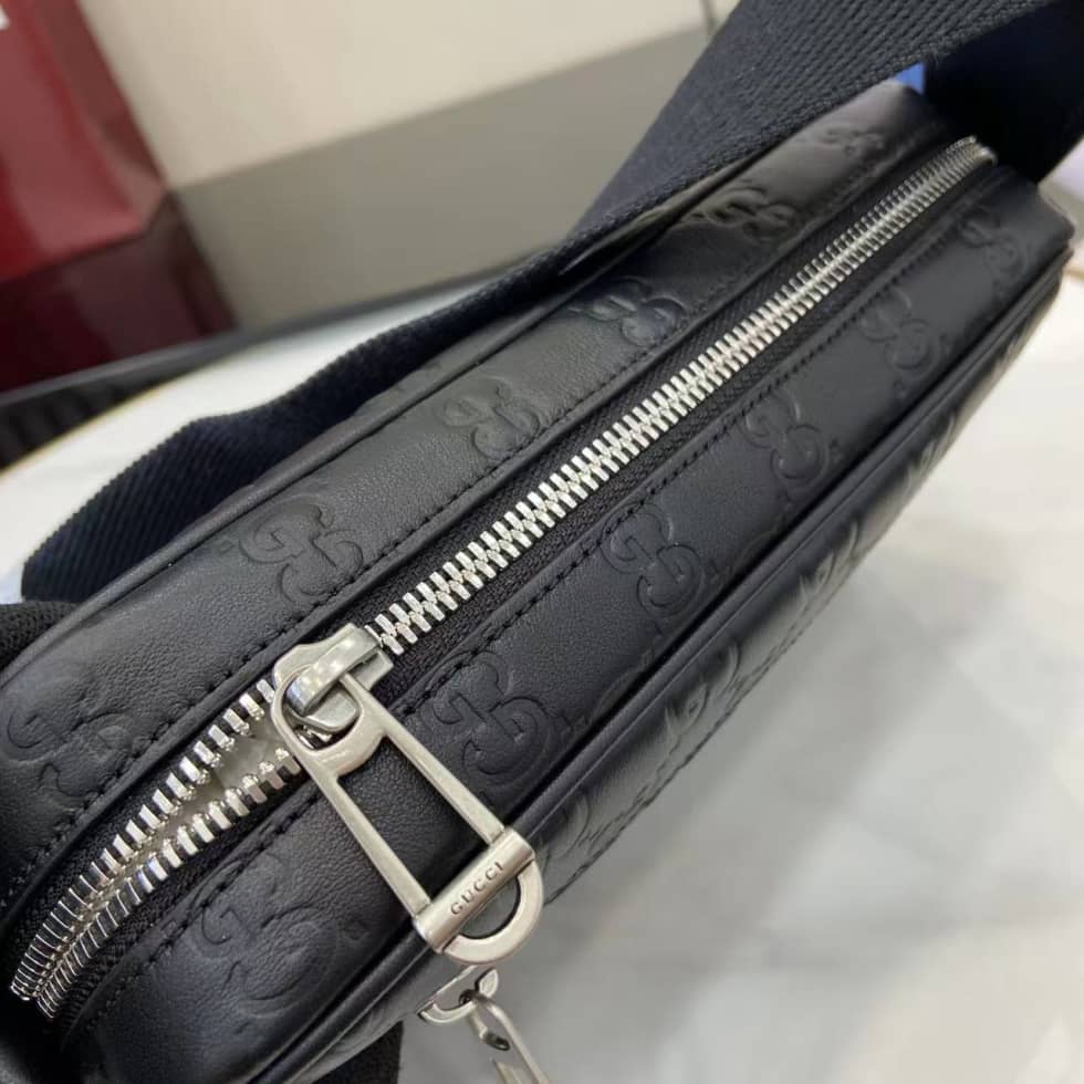 Gucci GG Emblem Small Black Crossbody Bag 850242_6_158949 Gucci GG Emblem Small Black Crossbody Bag 850242