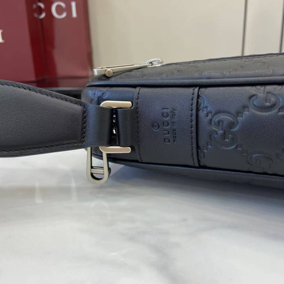 Gucci GG Emblem Small Black Crossbody Bag 850238_3_158959 Gucci GG Emblem Small Black Crossbody Bag 850238