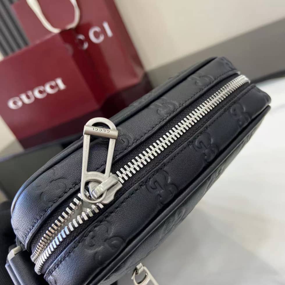 Gucci GG Emblem Small Black Crossbody Bag 850238_6_158959 Gucci GG Emblem Small Black Crossbody Bag 850238