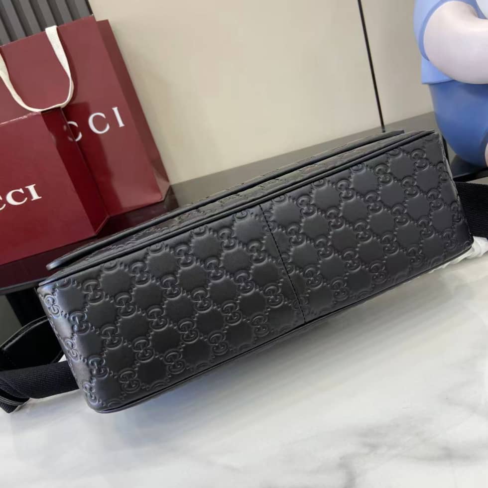 Gucci GG Emblem Medium Black Crossbody Bag 850235_3_158979 Gucci GG Emblem Medium Black Crossbody Bag 850235