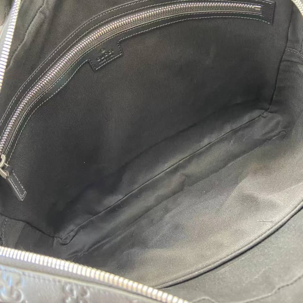 Gucci GG Emblem Large Black Briefcase 850222_6_158989 Gucci GG Emblem Large Black Briefcase 850222