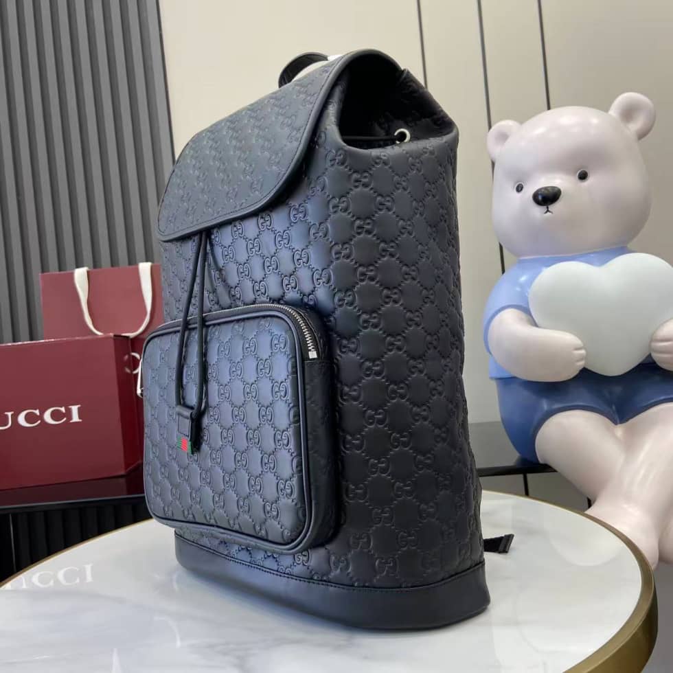 Gucci GG Emblem Medium Black Backpack 854750_2_158999 Gucci GG Emblem Medium Black Backpack 854750