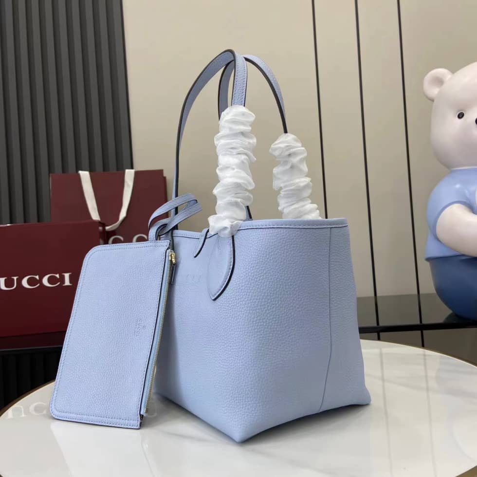 Gucci Totissima Leather Small Light Blue Tote_2_159009 Gucci Totissima Leather Small Light Blue Tote