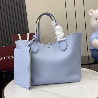 Gucci Totissima Leather Large Light Blue Tote