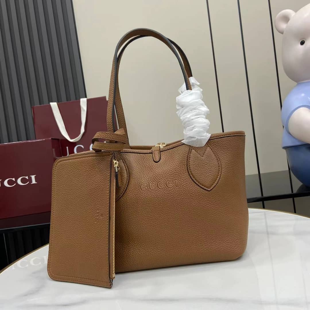 Gucci Totissima Leather Small Brown Tote 839124_10_159029 Gucci Totissima Leather Small Brown Tote 839124