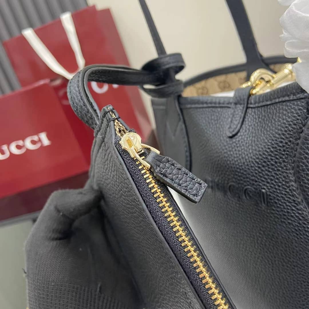 Gucci Totissima Leather Small Black Tote 839124_4_159049 Gucci Totissima Leather Small Black Tote 839124