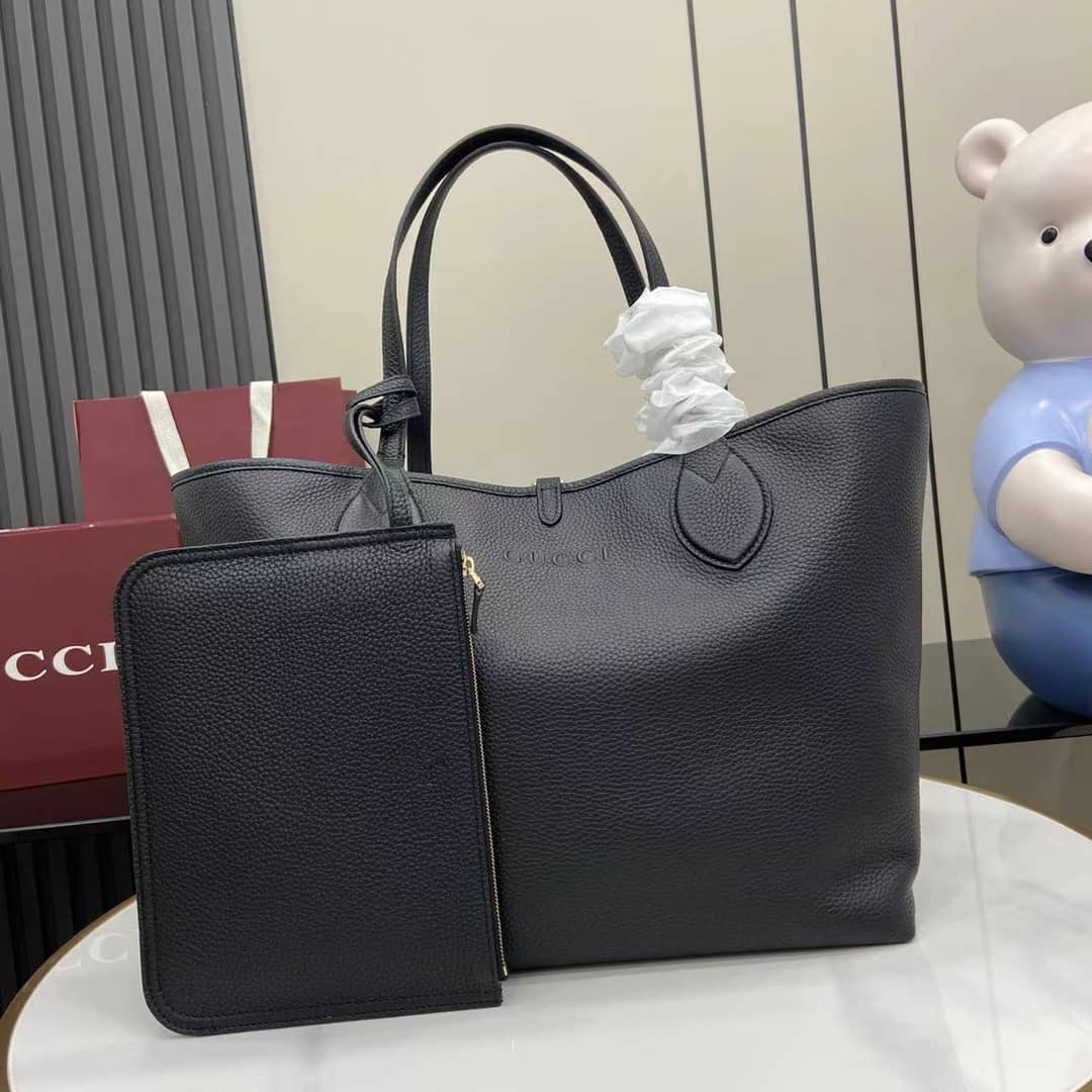 Gucci Totissima Leather Large Black Tote 839112_10_159079 Gucci Totissima Leather Large Black Tote 839112
