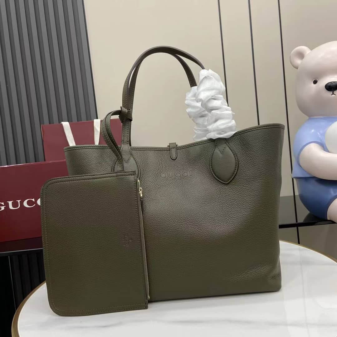 Gucci Totissima Leather Large Green Tote 839112_10_159089 Gucci Totissima Leather Large Green Tote 839112