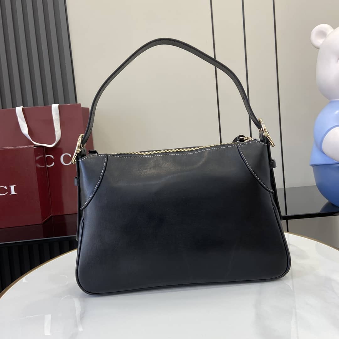Gucci GG Emblem Medium Black Shoulder Bag 815216_1_159109 Gucci GG Emblem Medium Black Shoulder Bag 815216