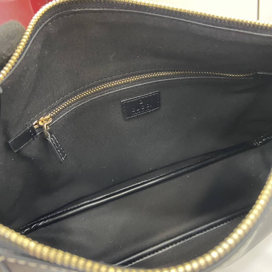 Gucci GG Emblem Medium Black Shoulder Bag 815216_8_159109 Gucci GG Emblem Medium Black Shoulder Bag 815216