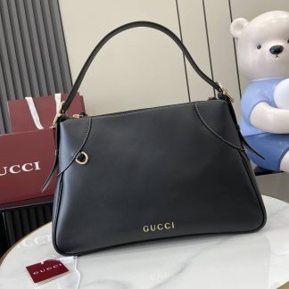 Gucci GG Emblem Large Black Shoulder Bag 815217