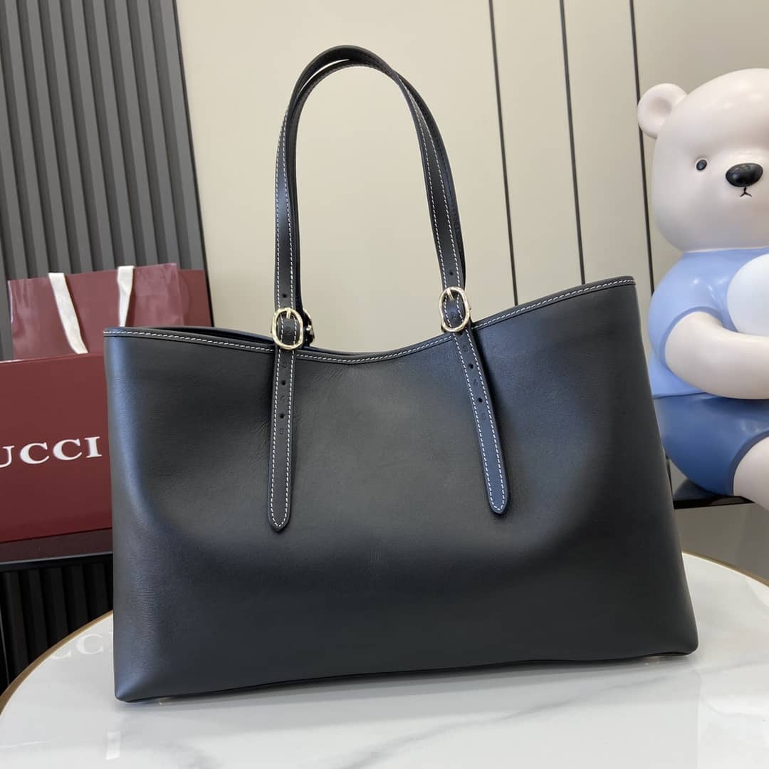 Gucci GG Emblem Large Black Tote Bag 815213_1_159129 Gucci GG Emblem Large Black Tote Bag 815213