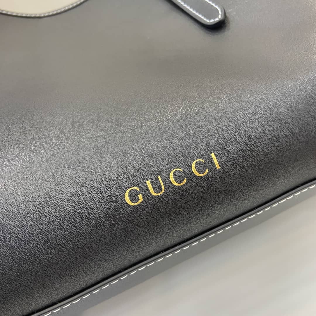 Gucci GG Emblem Large Black Tote Bag 815213_5_159129 Gucci GG Emblem Large Black Tote Bag 815213